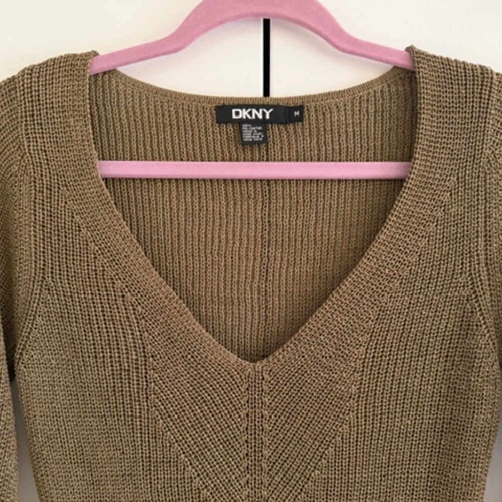 [2 for 29] DKNY sweater, taupe, size M, 8, bell sleeves